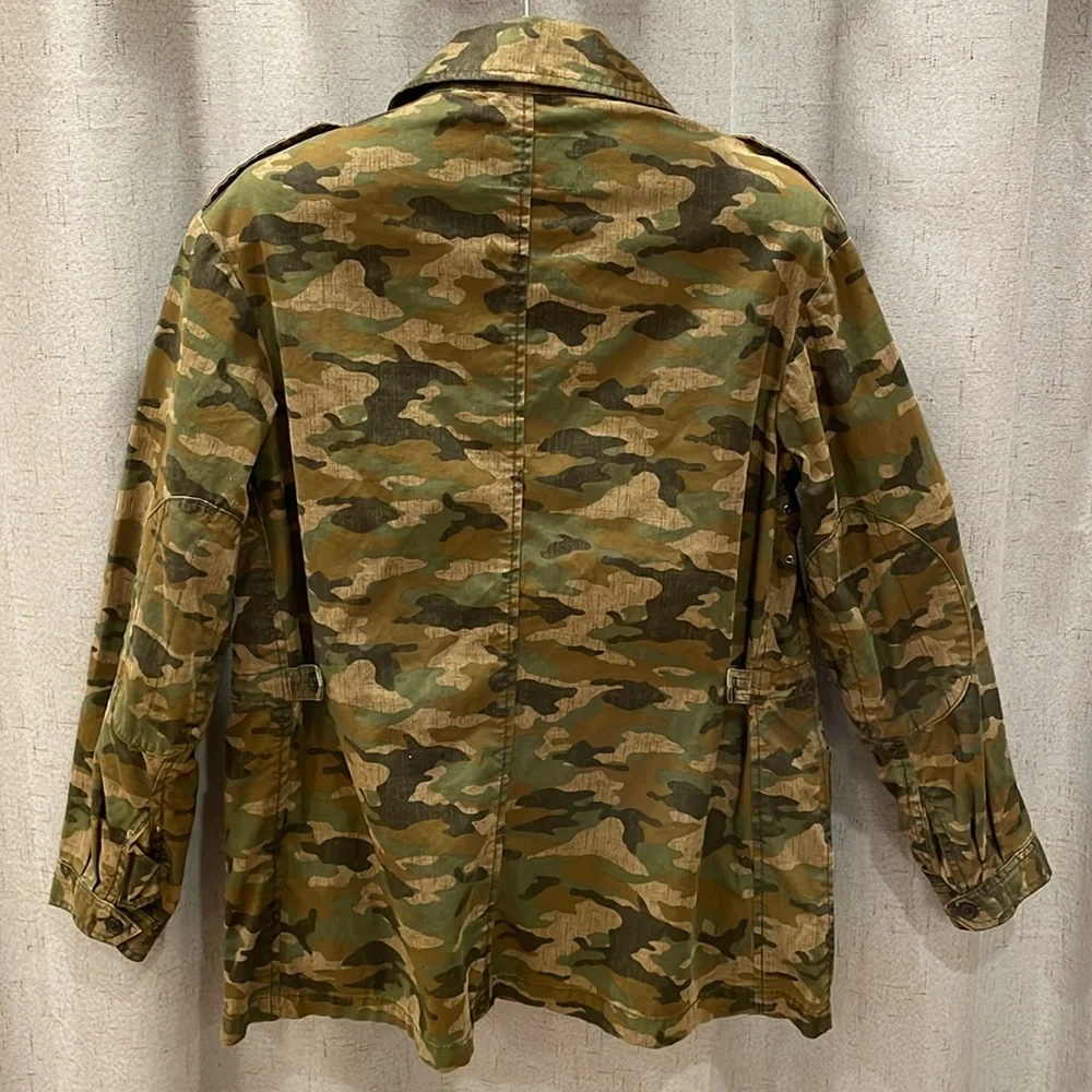 Banana Republic Men’s Army Camo 4 Pocket Jacket Medium Button Down Military Coat